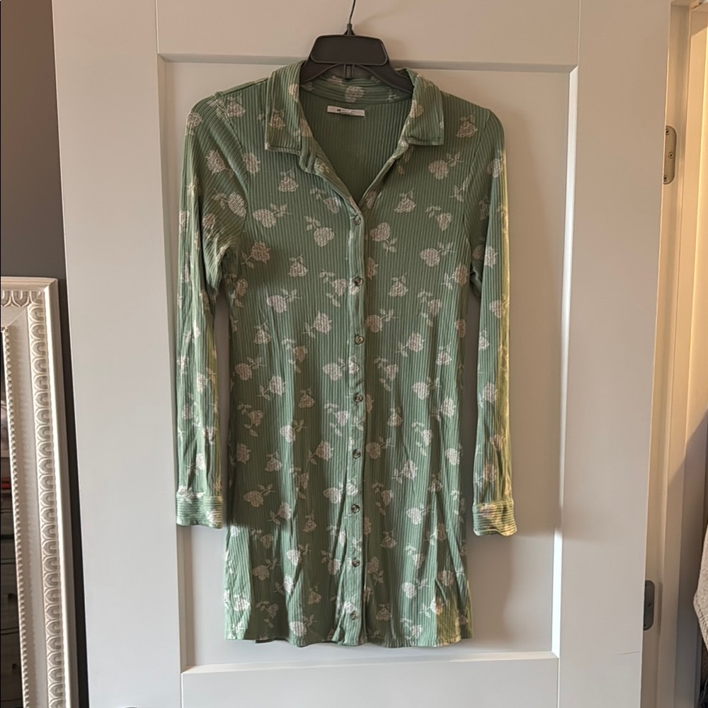 O'Neill Green Floral Long Sleeve Dress